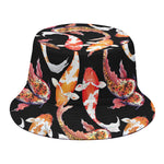 Watercolor Koi Carp Fish Pattern Print Bucket Hat