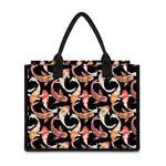 Watercolor Koi Carp Fish Pattern Print Canvas Tote Bag