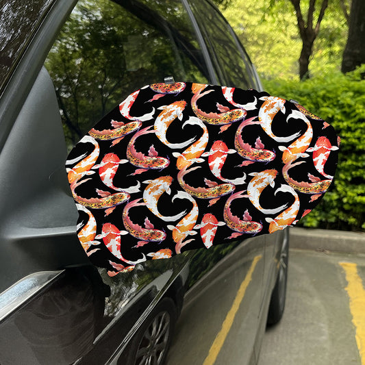 Watercolor Koi Carp Fish Pattern Print Car Side Mirror Covers