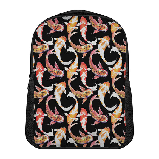 Watercolor Koi Carp Fish Pattern Print Casual Backpack