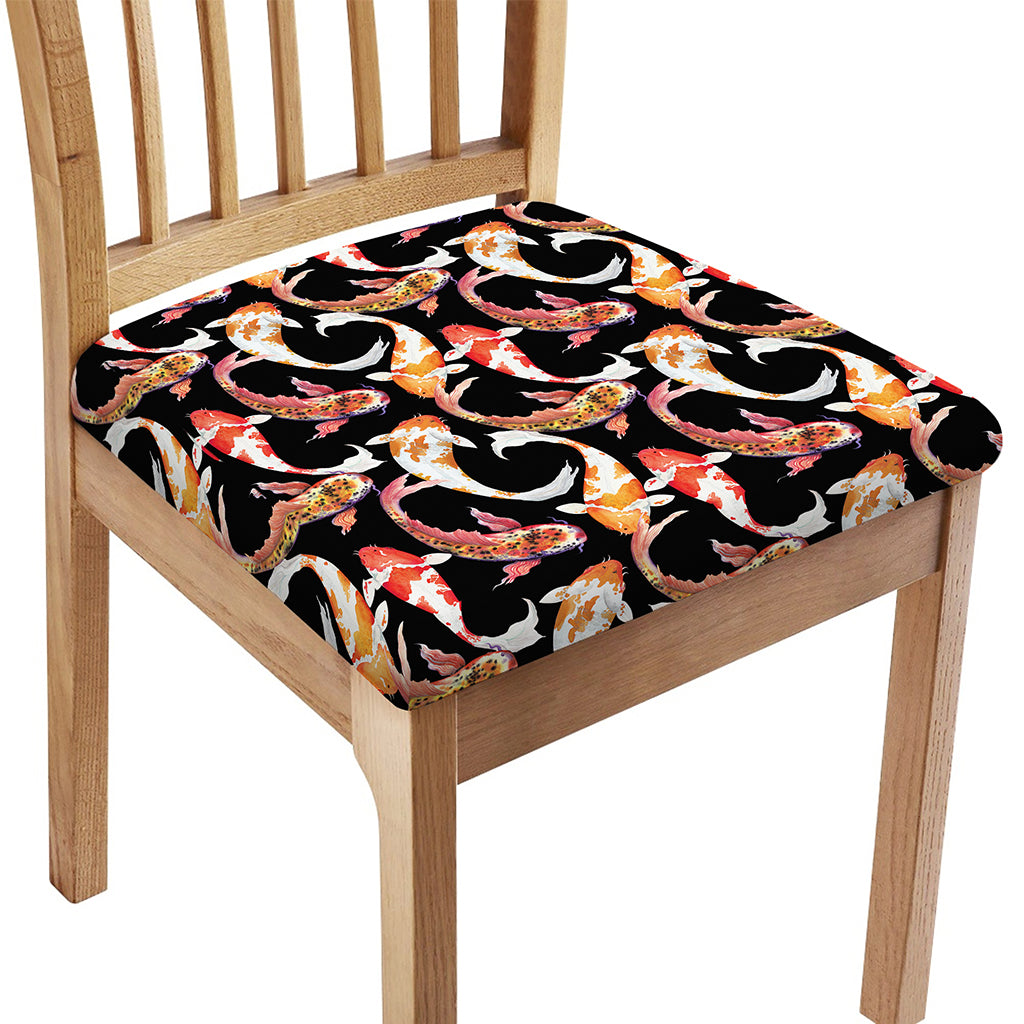 Watercolor Koi Carp Fish Pattern Print Chair Cushion Cover