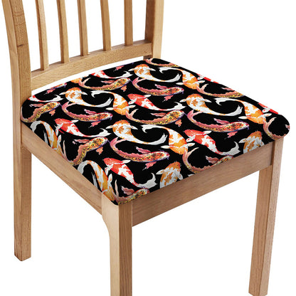 Watercolor Koi Carp Fish Pattern Print Chair Cushion Cover