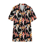 Watercolor Koi Carp Fish Pattern Print Cotton Hawaiian Shirt