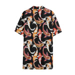 Watercolor Koi Carp Fish Pattern Print Cotton Hawaiian Shirt