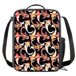 Watercolor Koi Carp Fish Pattern Print Crossbody Lunch Bag
