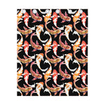 Watercolor Koi Carp Fish Pattern Print Curtain