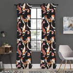 Watercolor Koi Carp Fish Pattern Print Curtain