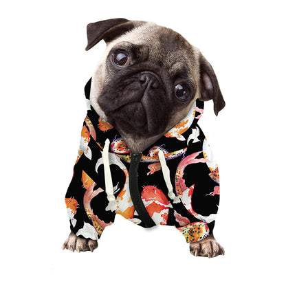 Watercolor Koi Carp Fish Pattern Print Dog Zip Up Hoodie
