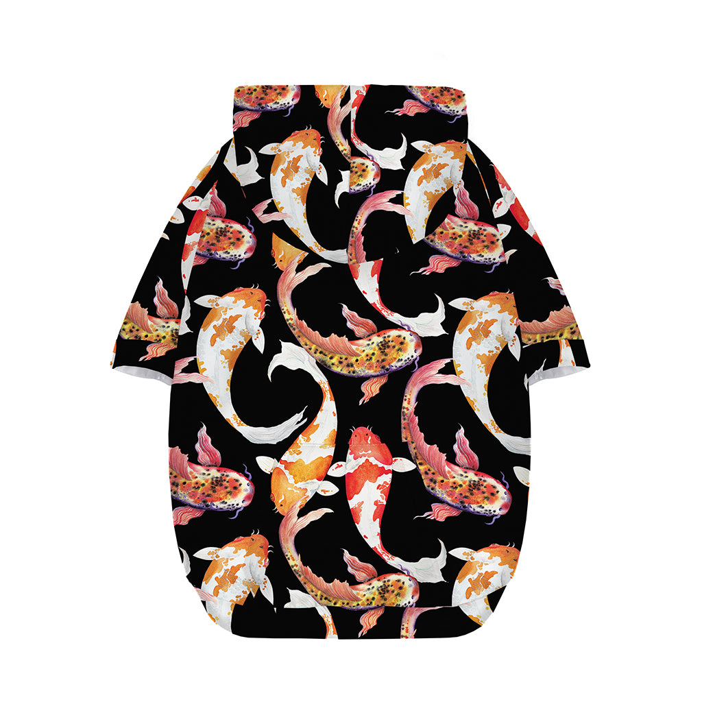 Watercolor Koi Carp Fish Pattern Print Dog Zip Up Hoodie