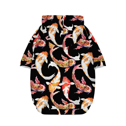 Watercolor Koi Carp Fish Pattern Print Dog Zip Up Hoodie