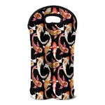 Watercolor Koi Carp Fish Pattern Print Double Neoprene Wine Tote