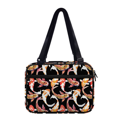 Watercolor Koi Carp Fish Pattern Print Double Strap Bible Bag