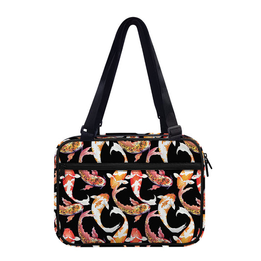 Watercolor Koi Carp Fish Pattern Print Double Strap Bible Bag