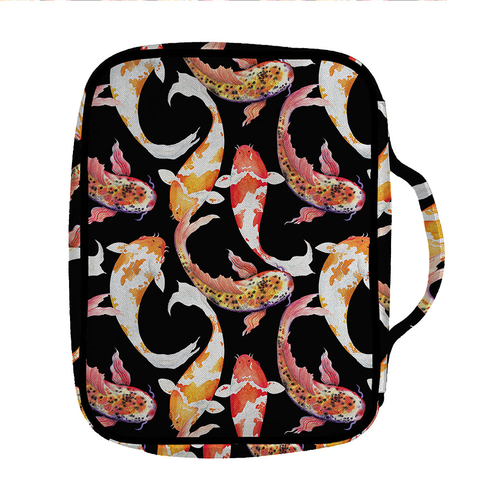 Watercolor Koi Carp Fish Pattern Print Front Pocket Bible Bag