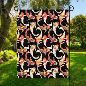 Watercolor Koi Carp Fish Pattern Print Garden Flag