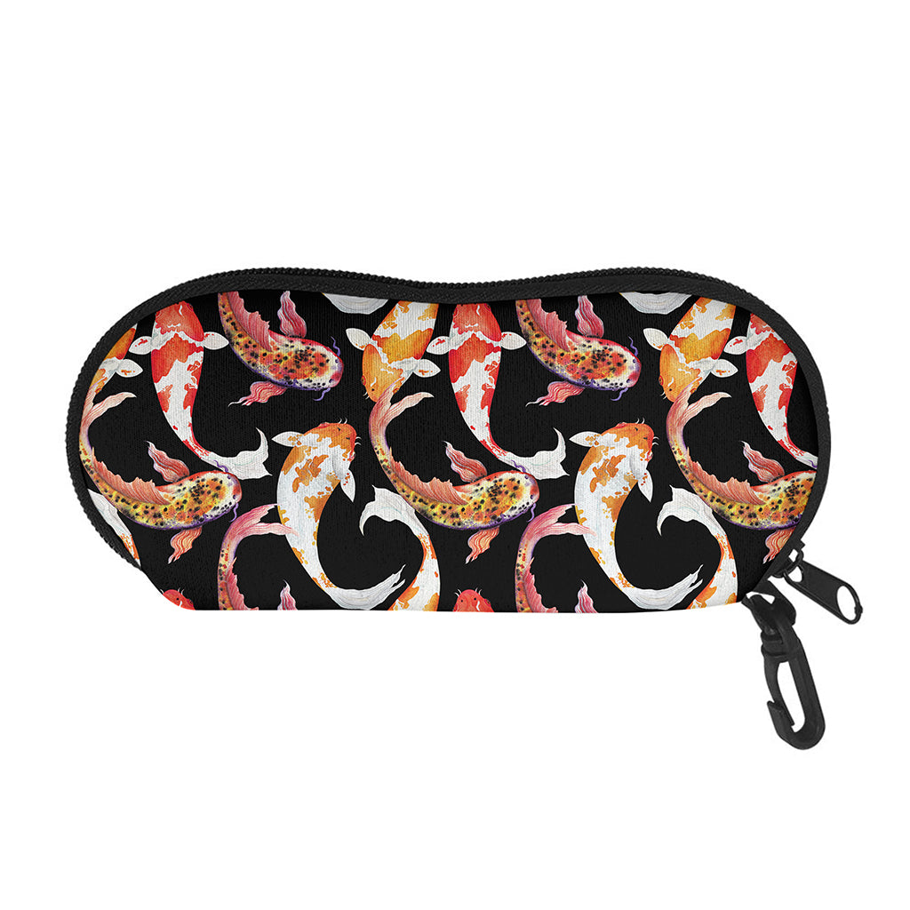Watercolor Koi Carp Fish Pattern Print Glasses Case