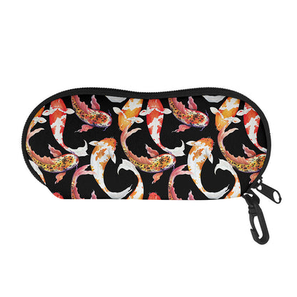 Watercolor Koi Carp Fish Pattern Print Glasses Case