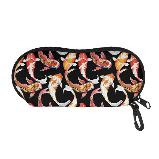 Watercolor Koi Carp Fish Pattern Print Glasses Case