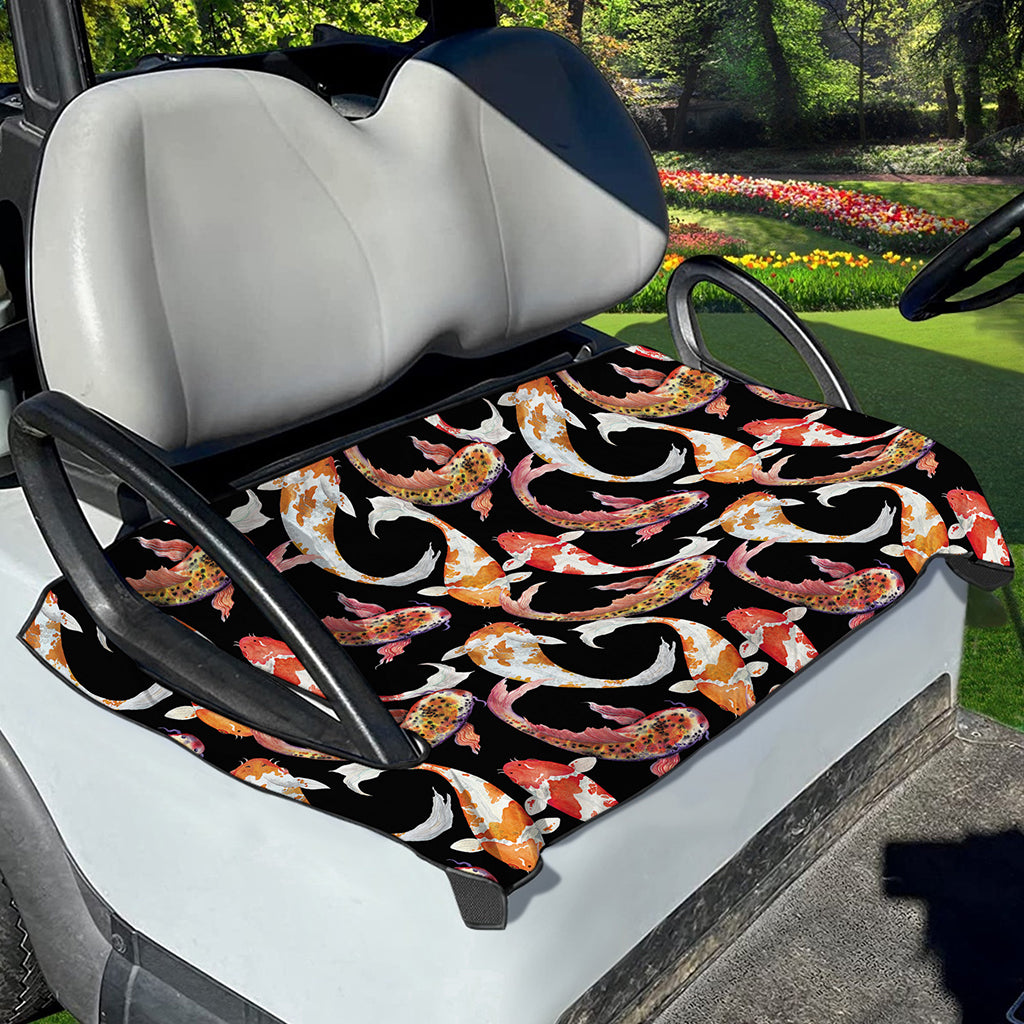 Watercolor Koi Carp Fish Pattern Print Golf Cart Seat Cover
