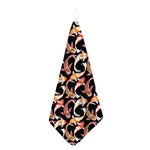 Watercolor Koi Carp Fish Pattern Print Hand Towel