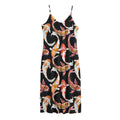Watercolor Koi Carp Fish Pattern Print Jersey Midi Cami Dress