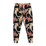 Watercolor Koi Carp Fish Pattern Print Jogger Pants