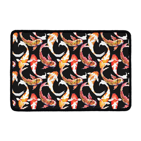 Watercolor Koi Carp Fish Pattern Print Kitchen Mat
