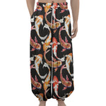 Watercolor Koi Carp Fish Pattern Print Lantern Pants