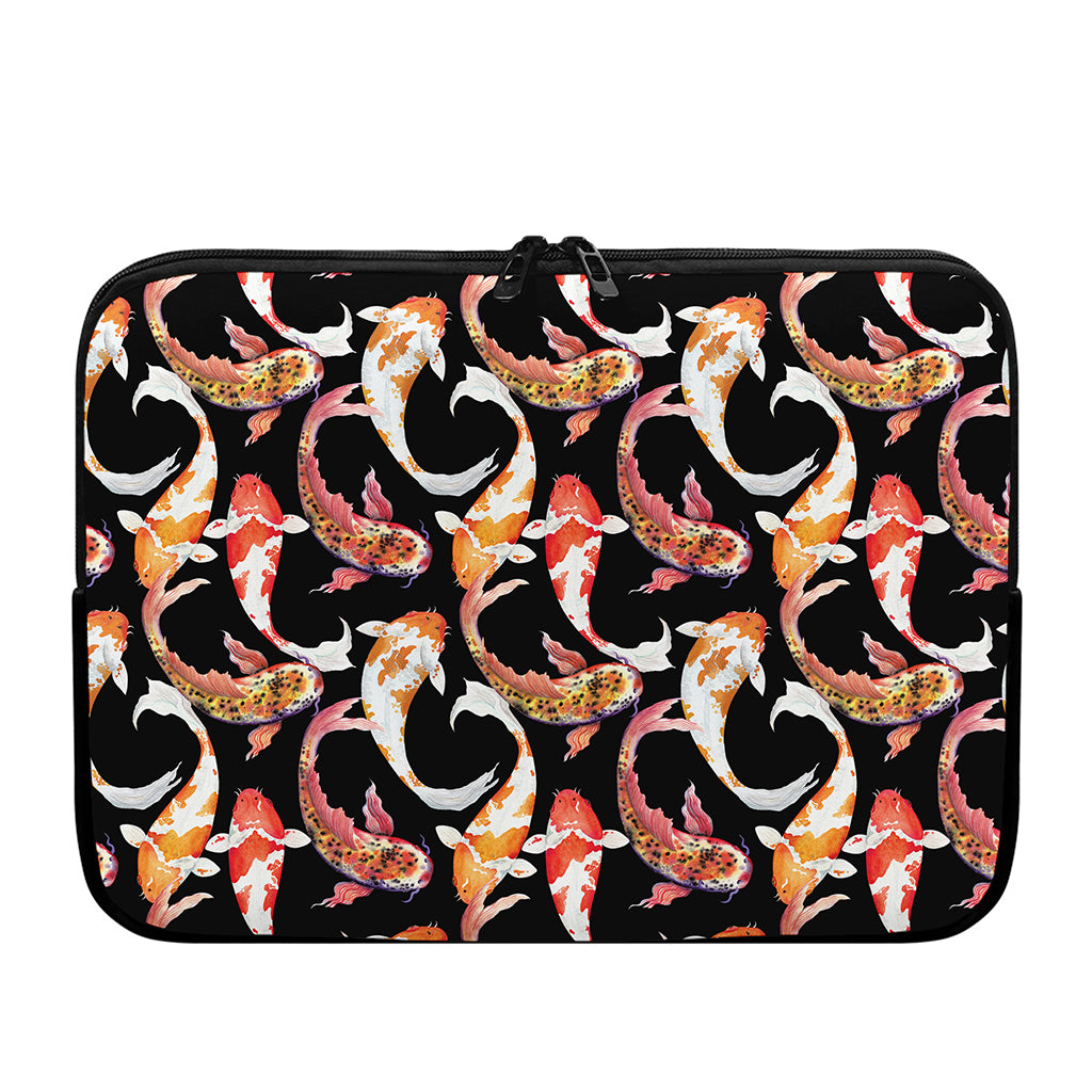 Watercolor Koi Carp Fish Pattern Print Laptop Sleeve