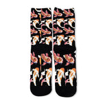 Watercolor Koi Carp Fish Pattern Print Long Socks