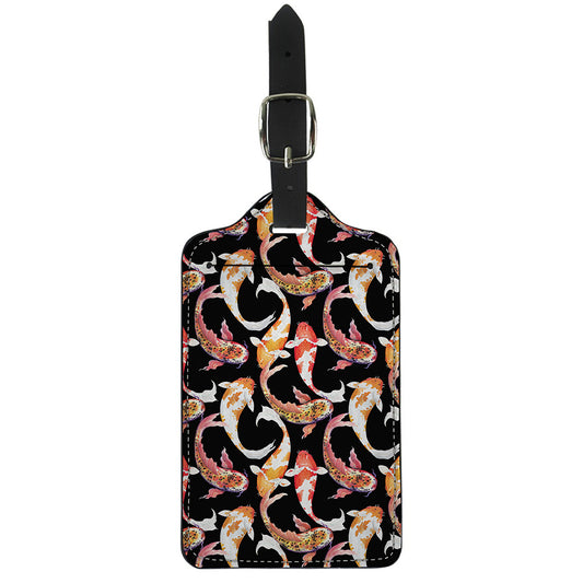 Watercolor Koi Carp Fish Pattern Print Luggage Tag