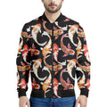 Watercolor Koi Carp Fish Pattern Print Men's Bomber Jacket