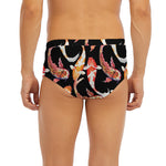 Watercolor Koi Carp Fish Pattern Print Men's Briefs