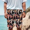 Watercolor Koi Carp Fish Pattern Print Men's Cargo Shorts