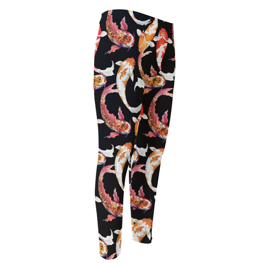 Watercolor Koi Carp Fish Pattern Print Men's Compression Pants