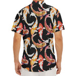 Watercolor Koi Carp Fish Pattern Print Men's Deep V-Neck Shirt