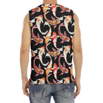 Watercolor Koi Carp Fish Pattern Print Men's Fitness Tank Top