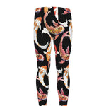 Watercolor Koi Carp Fish Pattern Print Men's leggings