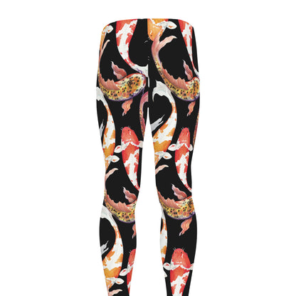 Watercolor Koi Carp Fish Pattern Print Men's leggings