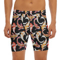 Watercolor Koi Carp Fish Pattern Print Men's Long Boxer Briefs