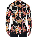 Watercolor Koi Carp Fish Pattern Print Men's Long Sleeve T-Shirt