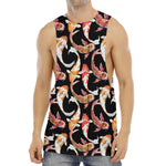Watercolor Koi Carp Fish Pattern Print Men's Muscle Tank Top