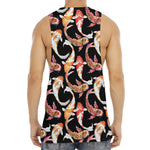 Watercolor Koi Carp Fish Pattern Print Men's Muscle Tank Top