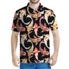 Watercolor Koi Carp Fish Pattern Print Men's Polo Shirt