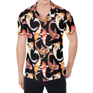 Watercolor Koi Carp Fish Pattern Print Men's Shirt