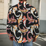 Watercolor Koi Carp Fish Pattern Print Men's Shirt Jacket