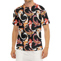 Watercolor Koi Carp Fish Pattern Print Men's Short Sleeve Rash Guard