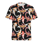 Watercolor Koi Carp Fish Pattern Print Men's Sports T-Shirt