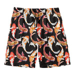 Watercolor Koi Carp Fish Pattern Print Men's Swim Trunks