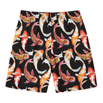 Watercolor Koi Carp Fish Pattern Print Men's Swim Trunks